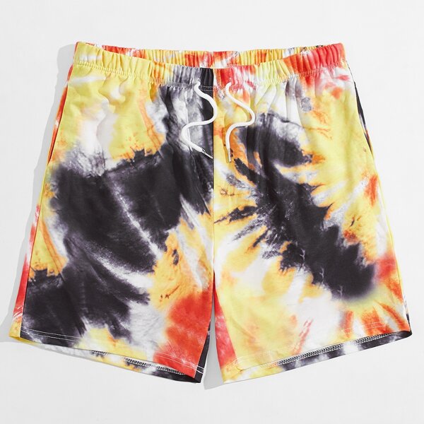 

Men Tie Dye Drawstring Shorts, Multicolor