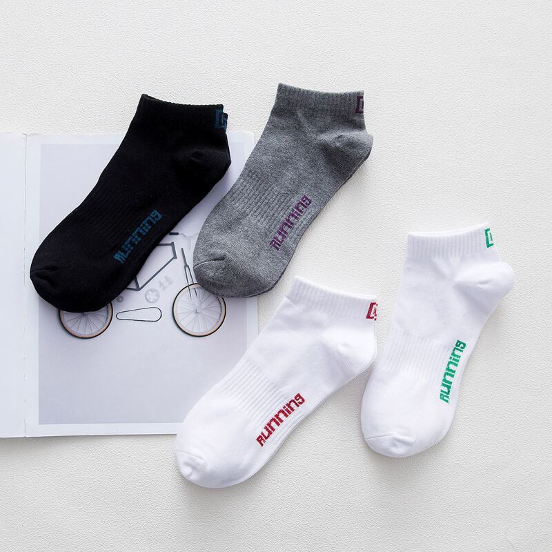 

Guys 4pairs Letter Print Socks, Multicolor
