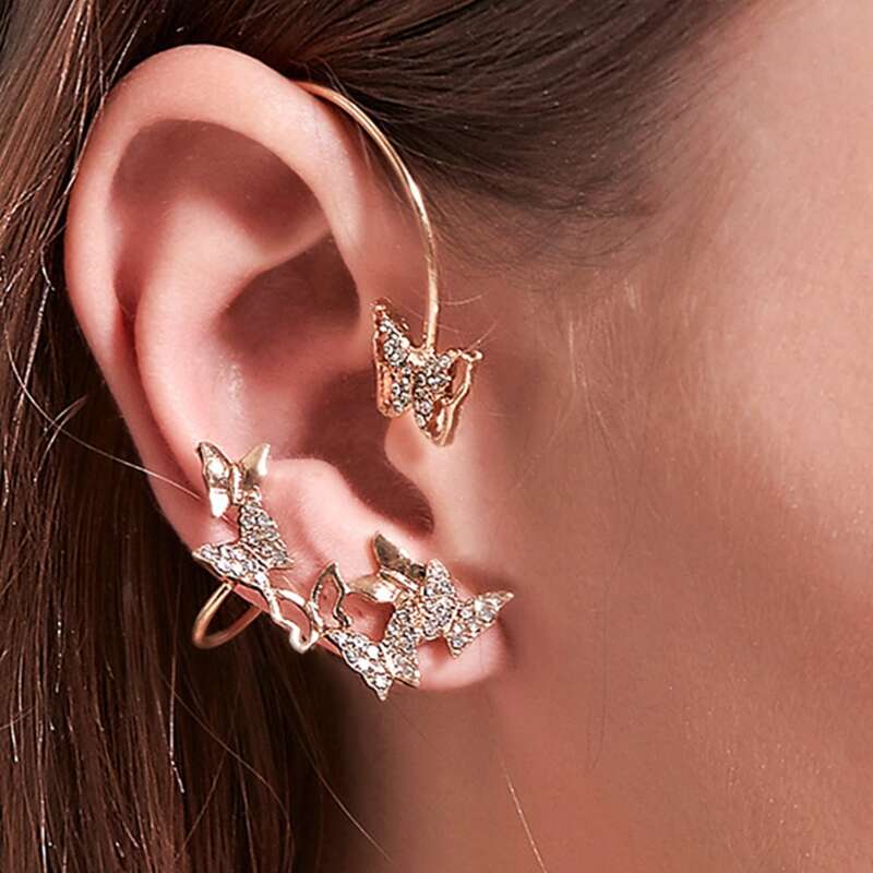

1pc Butterfly Ear Cuff, Gold
