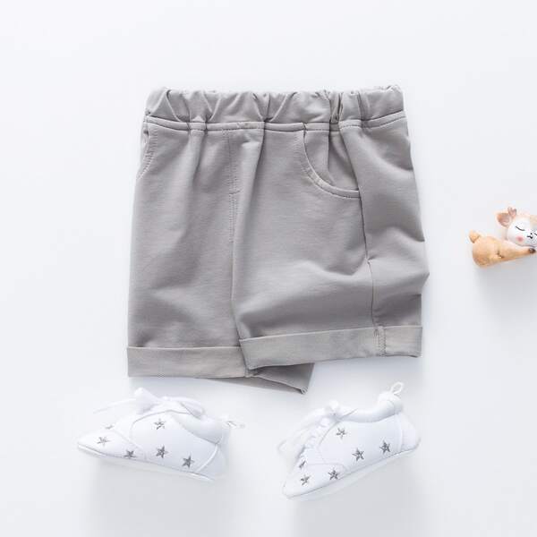

Toddler Boys Roll Up Hem Shorts, Light grey