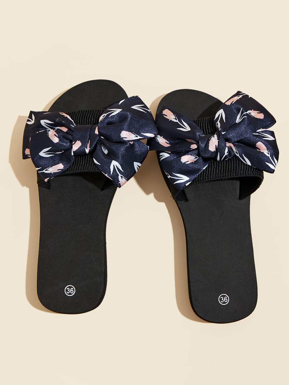 Women's Fashion Plastic Slippers With Bow Decoration,Beach Outfits
