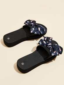 Women's Fashion Plastic Slippers With Bow Decoration - Biru - View 5