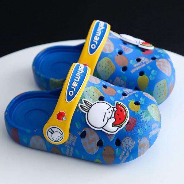 

Toddler Boys Cartoon Patch Vented Clogs, Royal blue
