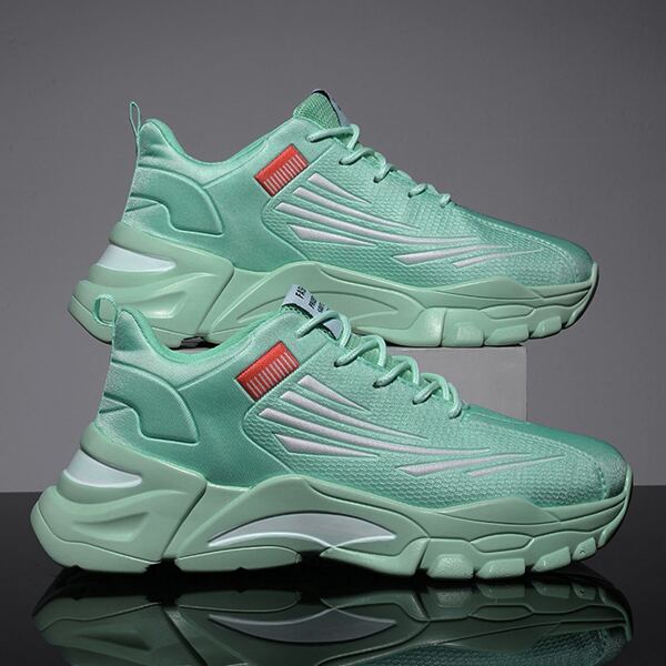 

Men Lace-up Front Chunky Sneakers, Mint green