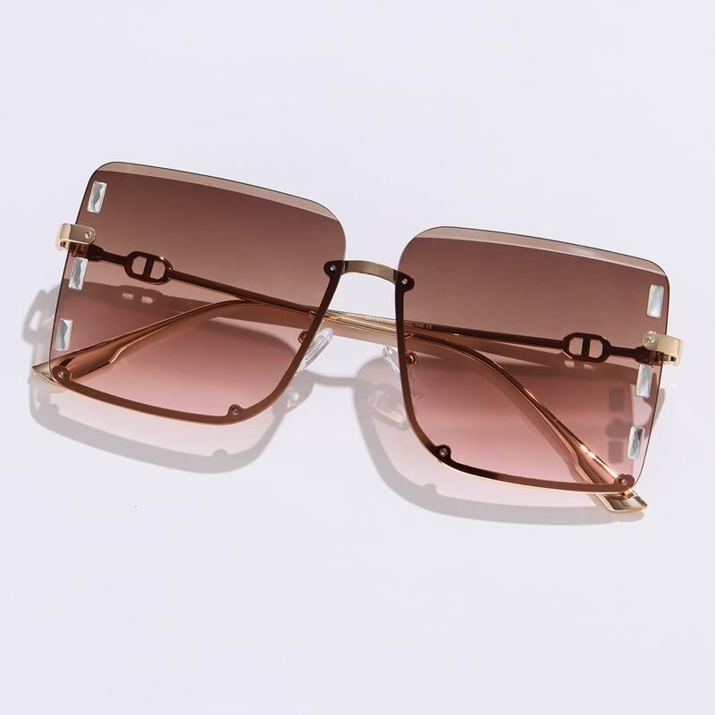 

Rimless Square Frame Sunglasses