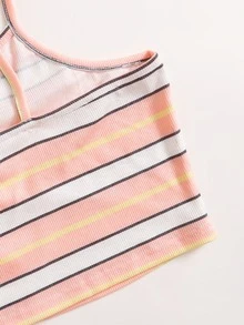SHEIN Unity 大碼條紋繫帶吊帶上衣 - 彩色 - 查看 3