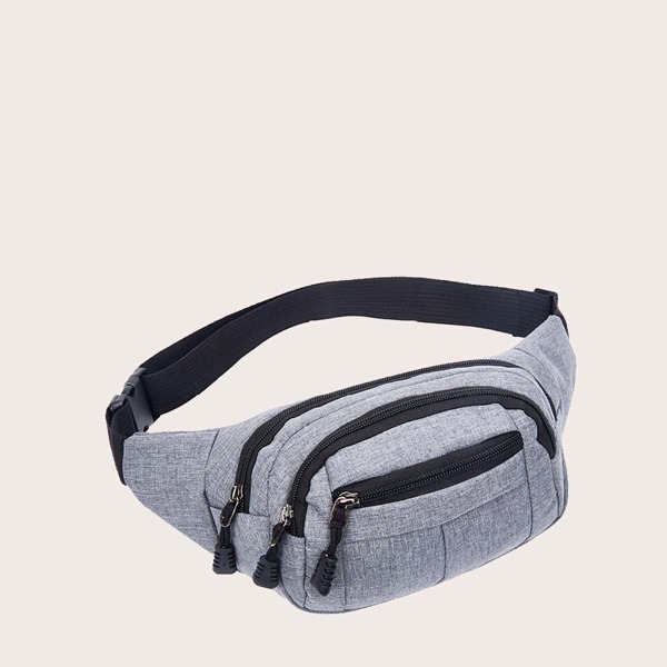 

Pocket Front Fanny Pack, Grey