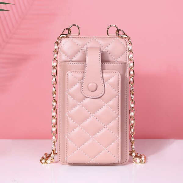 

Quilted Chain Crossbody Bag, Pink