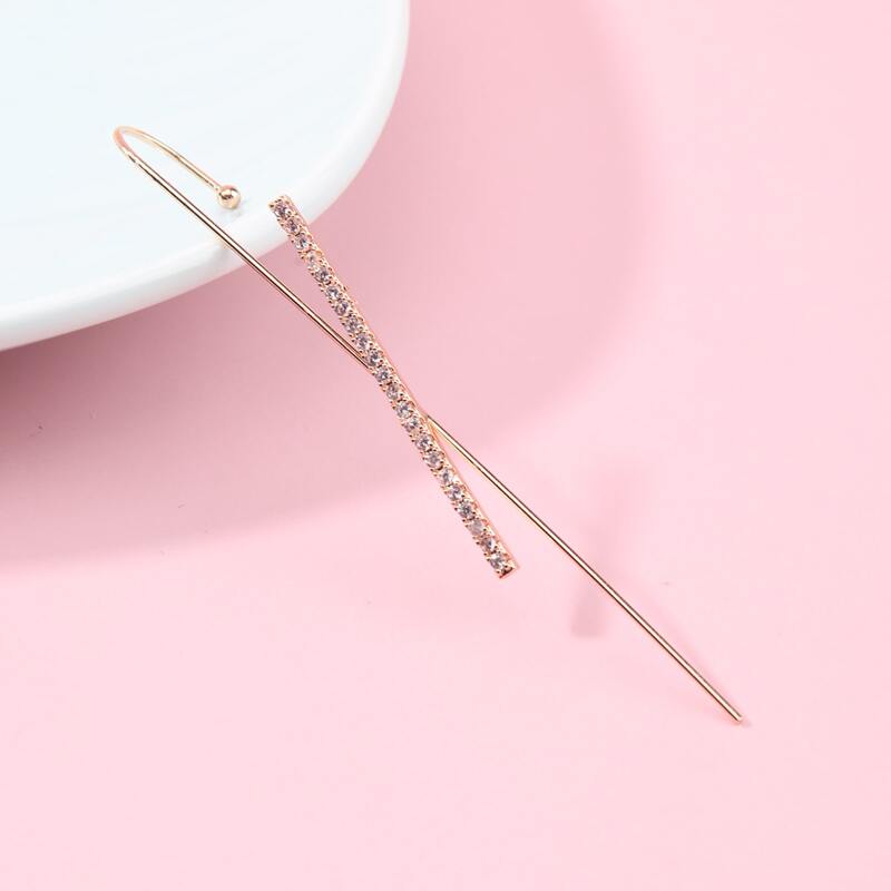 

1pc Rhinestone Ear Cuff, Gold