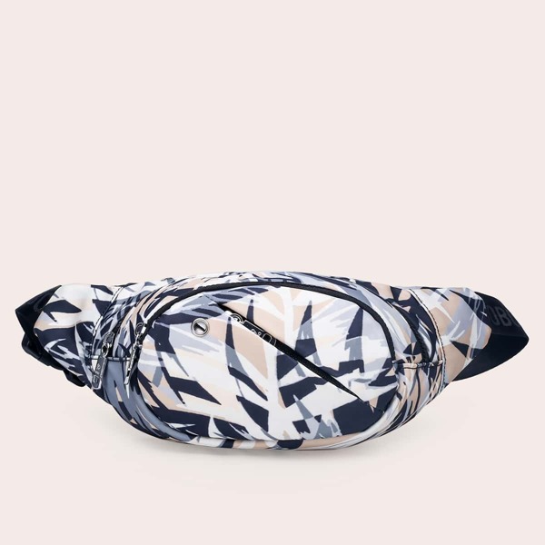 

Graphic Pocket Front Fanny Pack, Black and white