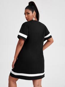 Flirla Vestido con estampado de letra - Negro - Ver 2