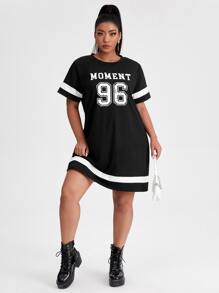 Flirla Vestido con estampado de letra - Negro - Ver 3