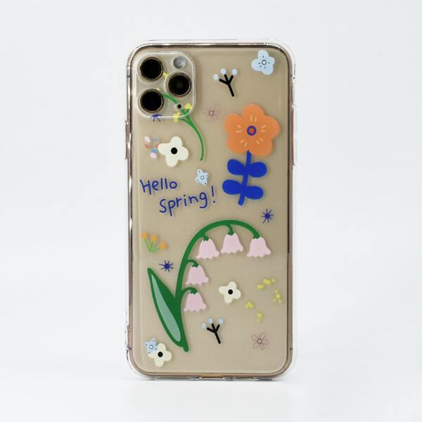 

Flower Print Clear Phone Case