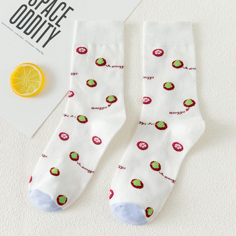 

1pair Cartoon Pattern Crew Socks, Multicolor