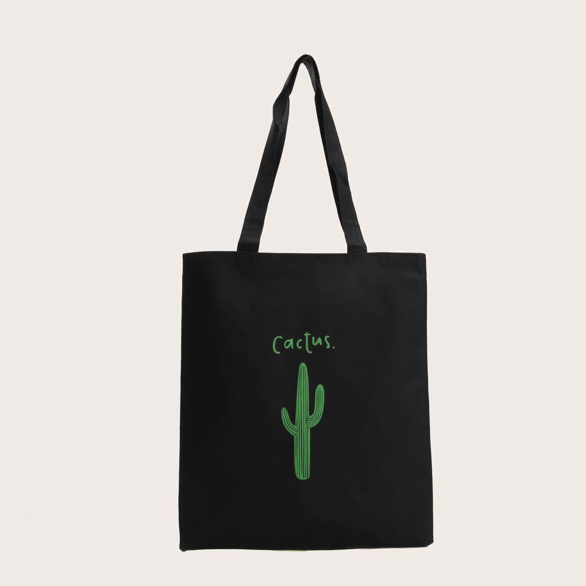 

Letter&Plant Graphic Shopper Bag, Black