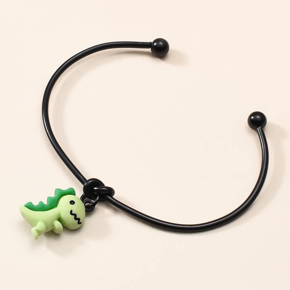 

Cartoon Dinosaur Cuff Bracelet, Black