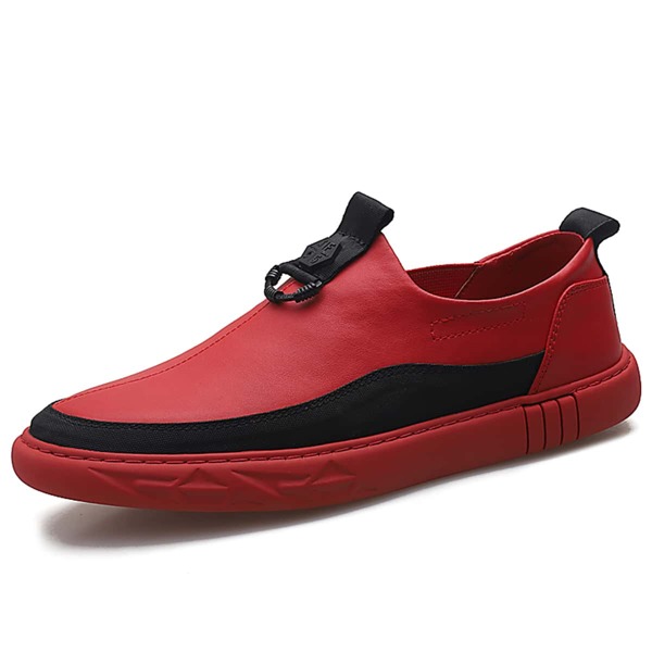 

Men Two Tone Slip On Loafers, Red
