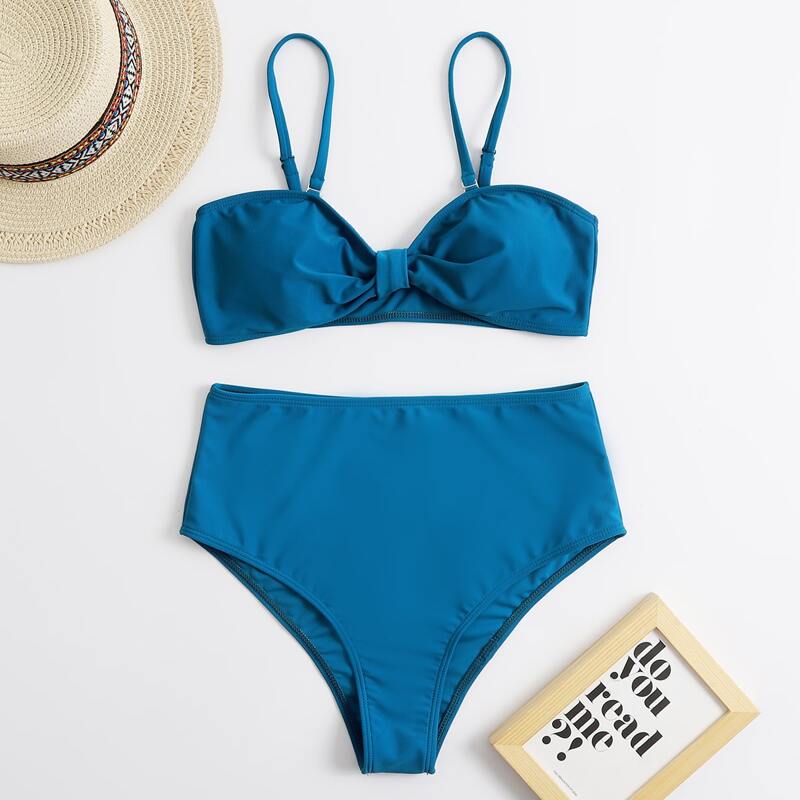 

High Waisted Bikini Swimsuit, Blue