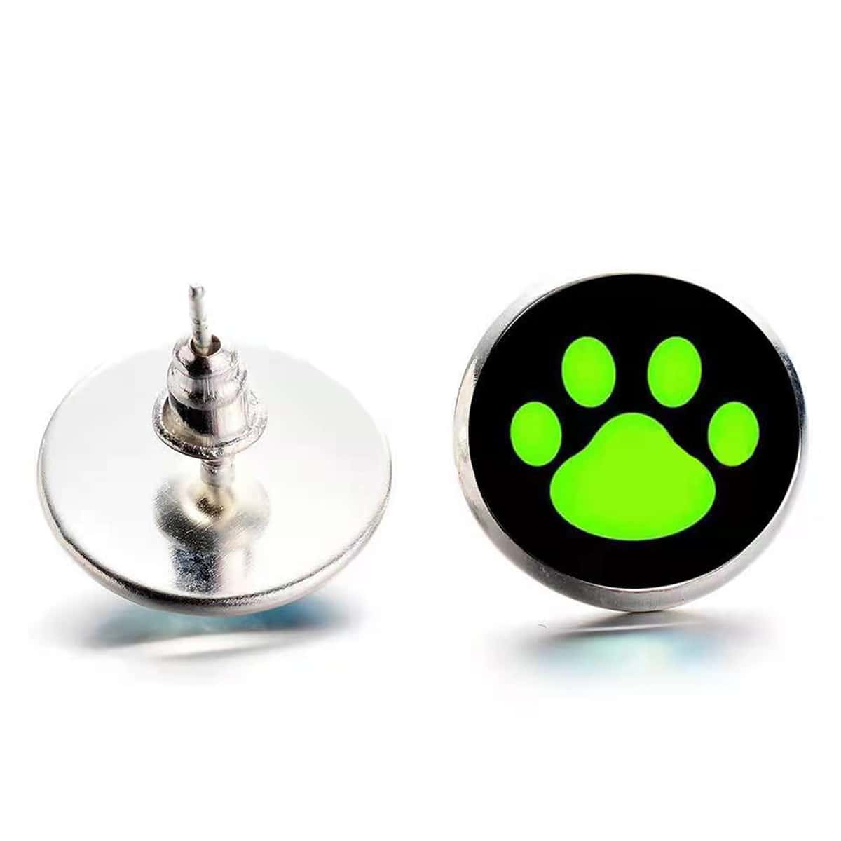 

Footprint Stud Earrings, Green