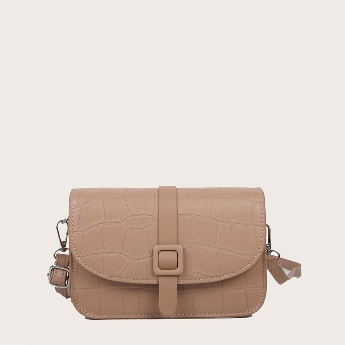 

Croc Embossed Crossbody Bag, Khaki
