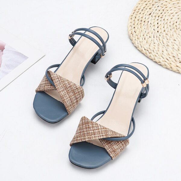 

Wrap Detail Two Way Wear Chunky Sandals, Blue