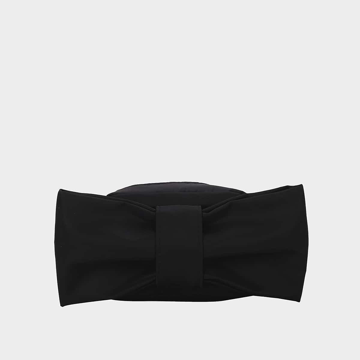 

Solid Bow Crossbody Bag, Black