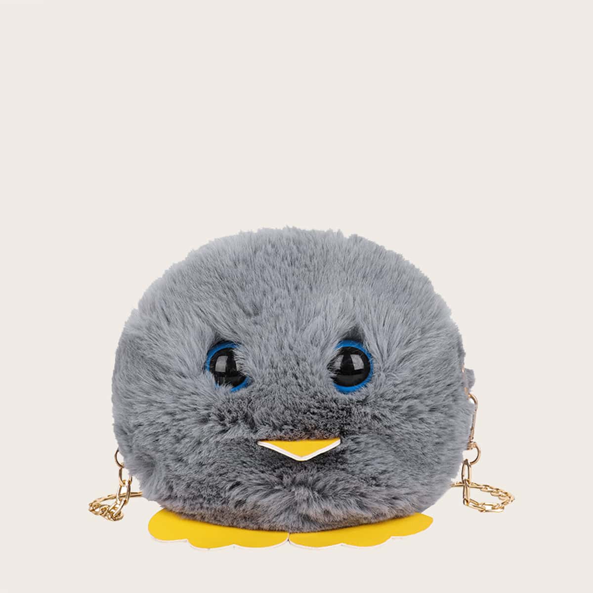 

Cartoon Round Fluffy Bag, Grey