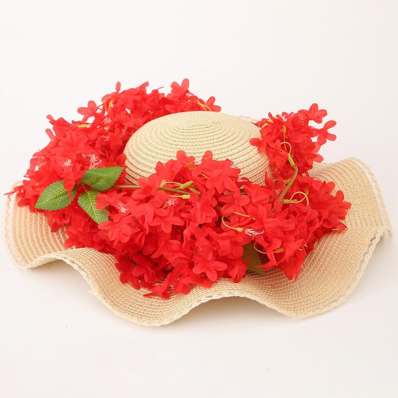 

1pc Artificial Flower Vine, Red