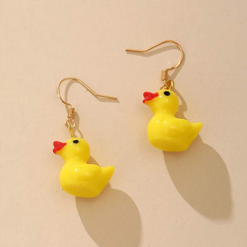

Duck Drop Earrings, Yellow