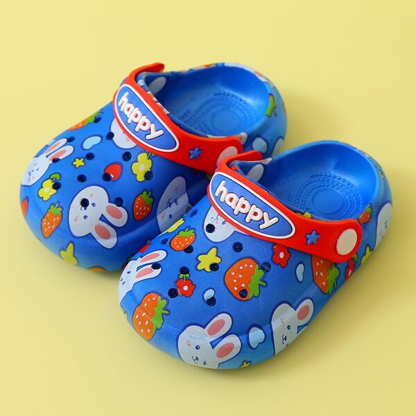 

Toddler Boys Cartoon Graphic Slides, Royal blue