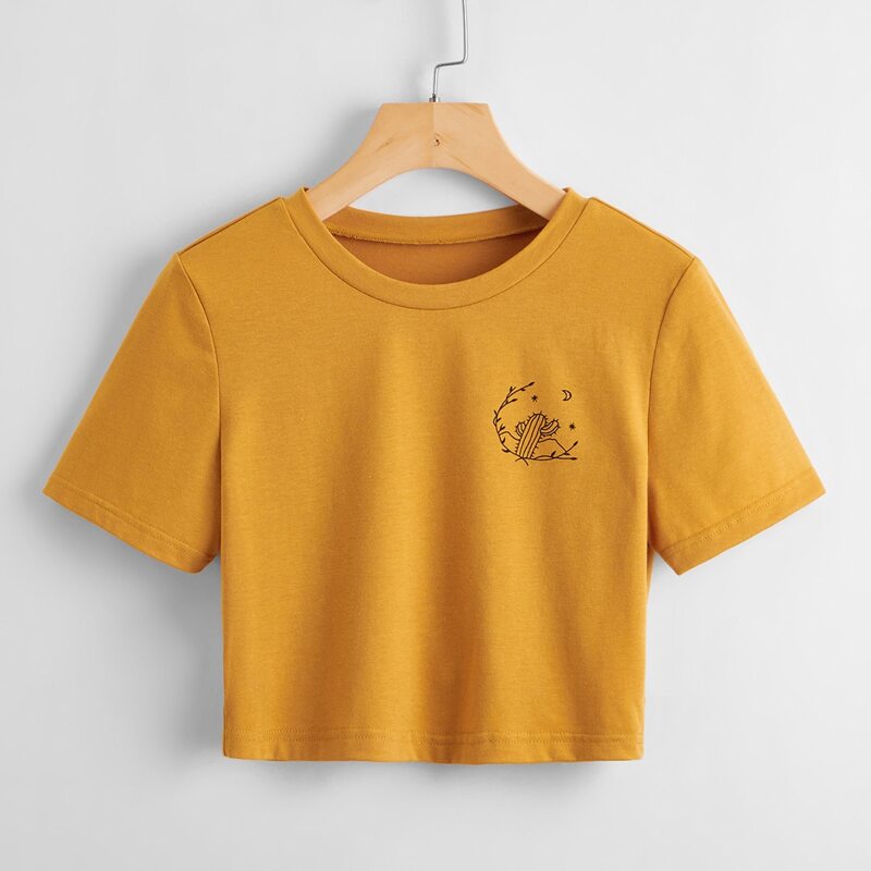 

Cactus Graphic Tee, Mustard yellow