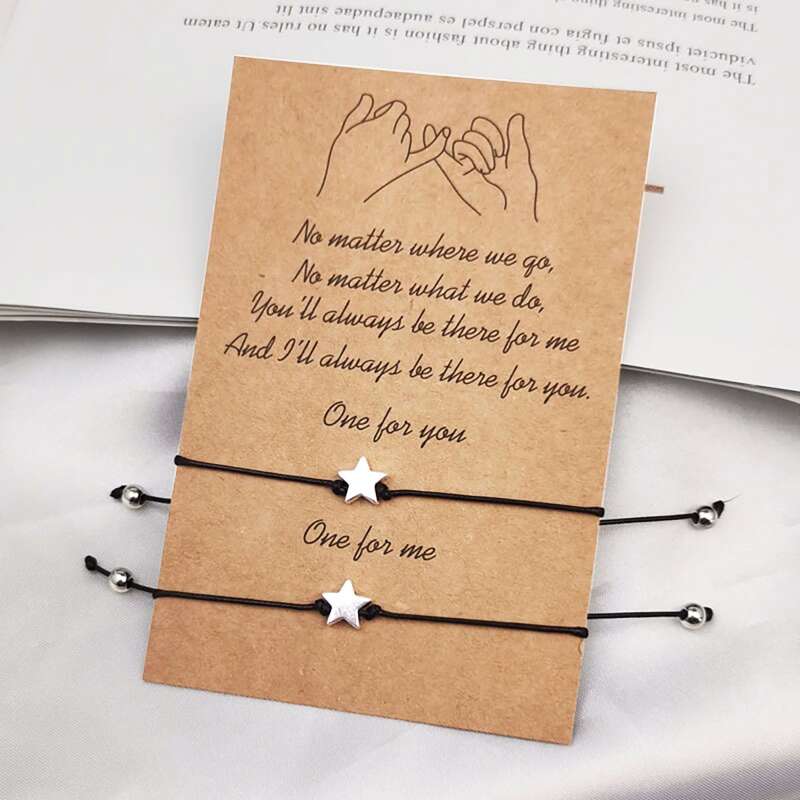 

2pcs Star Rope Bracelet, Black