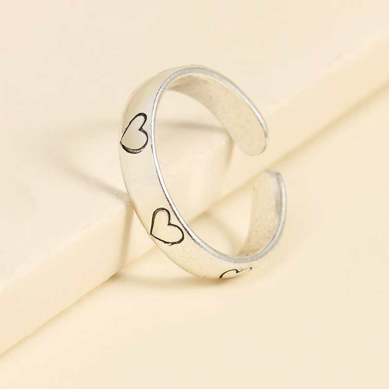 

Heart Design Ring, Silver