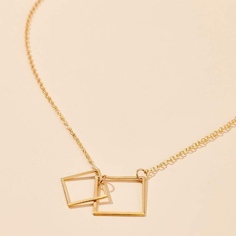 

Geo Design Necklace, Gold