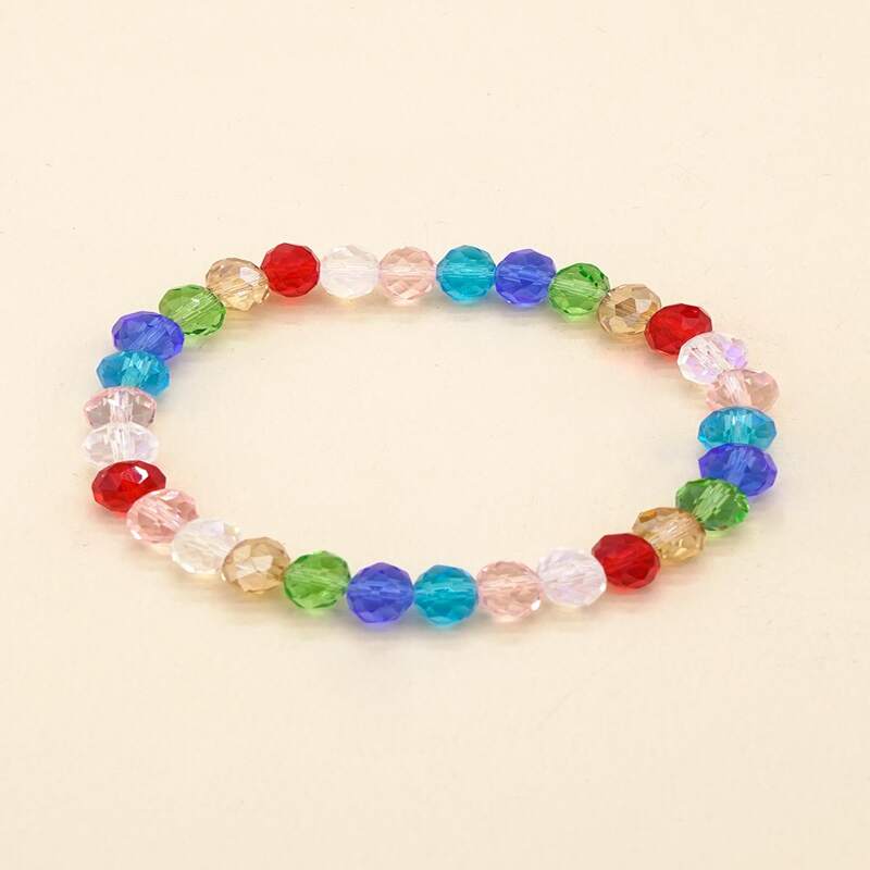 

1pc Geometric Crystal Beaded Bracelet, Multicolor