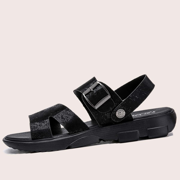

Men Buckle Decor Slingback Sandals, Black
