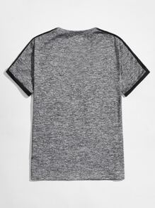 Manfinity VCAY Hombres Camiseta de color combinado tejido jaspeado - Gris - Ver 2