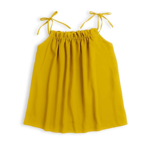 

Plus Tie Shoulder Frill Trim Chiffon Cami Top, Yellow