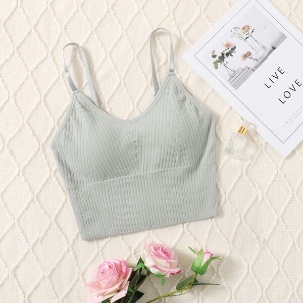 

Plain Longline Bralette, Grey