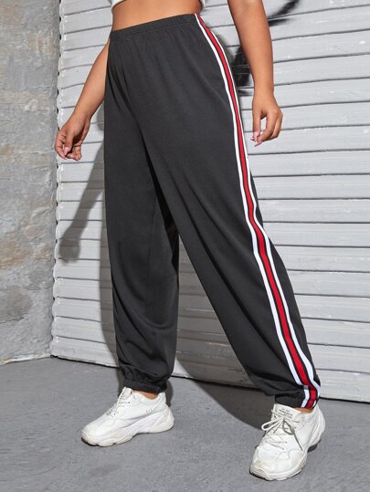 Plus Striped Side Joggers