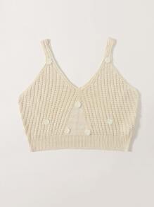 Plus Floral Patched Ribbed Knit Top - Beige - View 3