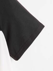 SHEIN LUNE Plus Twist Hem Colourblock Top - Multicolor - View 4