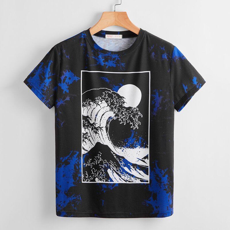 

Wave Graphic Tie Dye Tee, Multicolor
