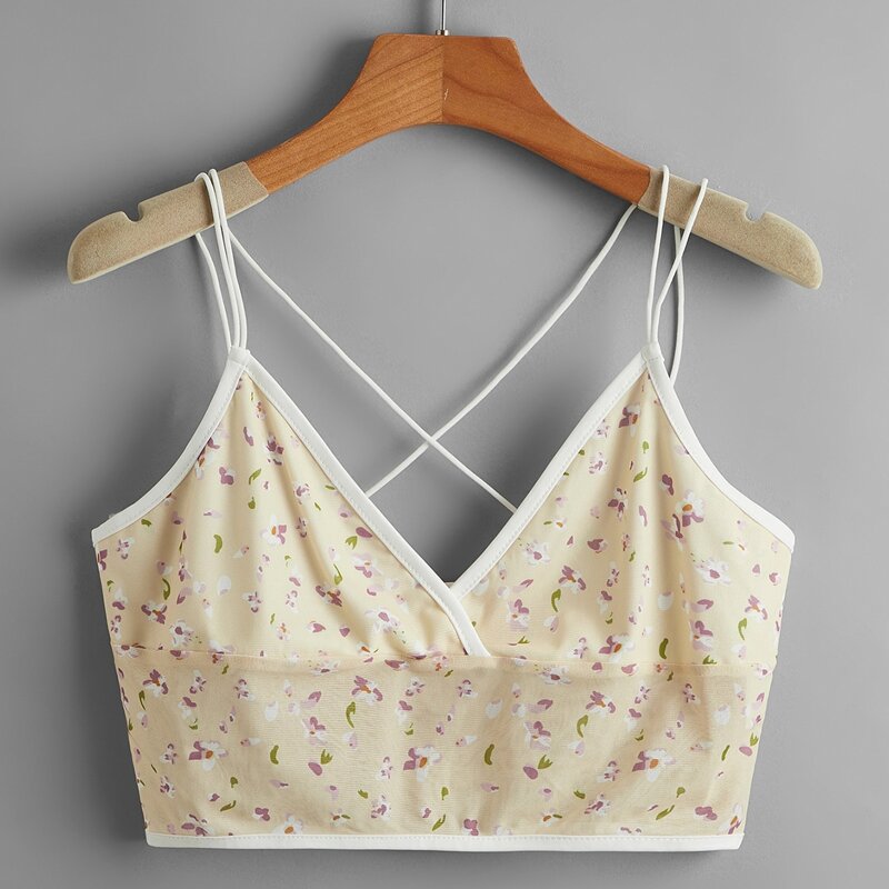 

Ditsy Floral Mesh Crop Cami, Multicolor