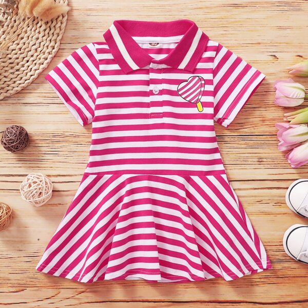 

Toddler Girls Stripe Ruffle Hem Smock Dress, Multicolor