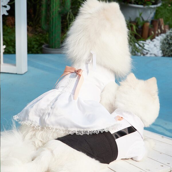 

Bow Decor Pet Wedding Dress, White