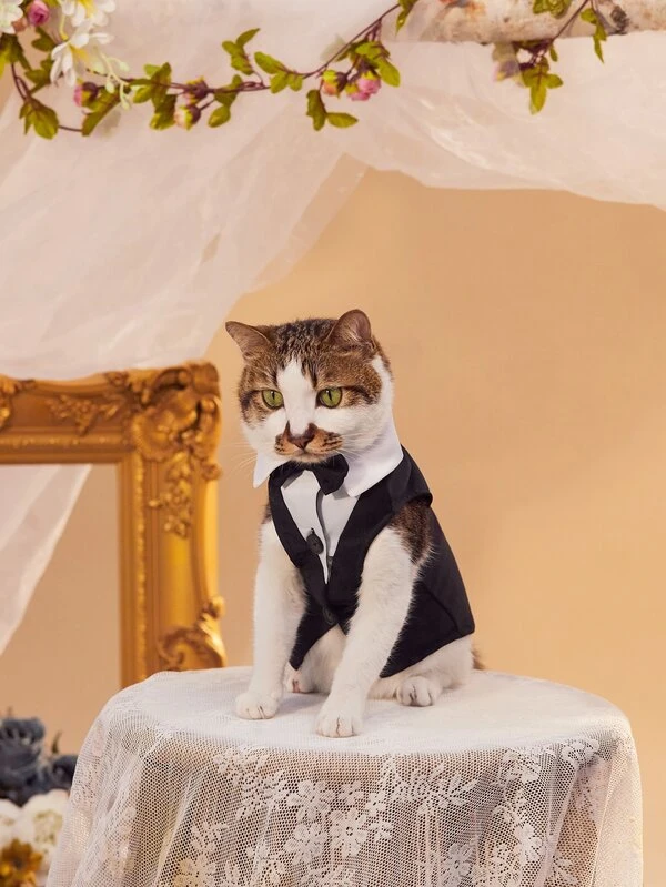 Costume De Mariage Pour Animaux De Compagnie Avec Nœud Mode En Ligne Shein France