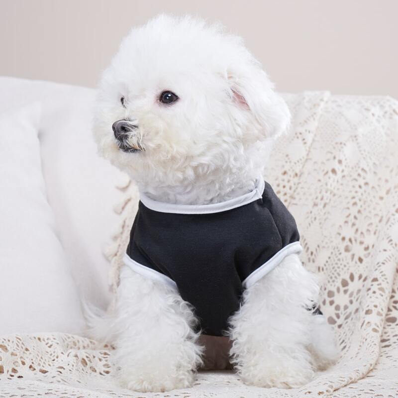 Heart Print Pet Tank Top, Black and white