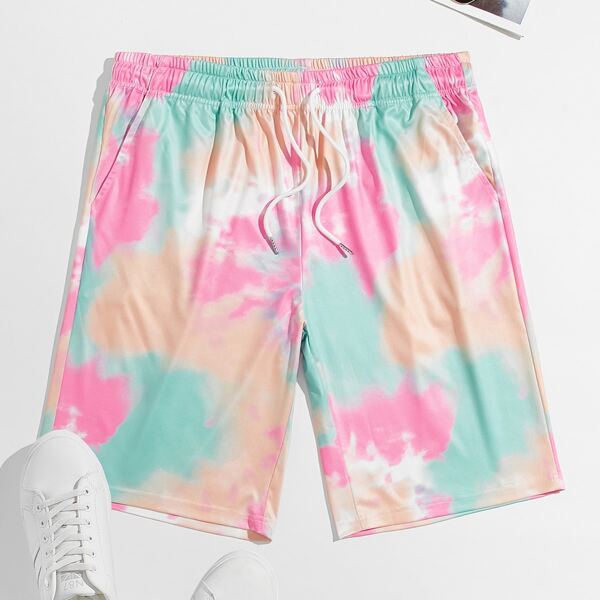 

Men Tie Dye Drawstring Shorts, Multicolor