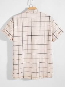 Manfinity Men Plaid Button Up Pocket Shirt - Khaki - View 2